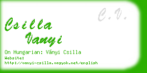 csilla vanyi business card